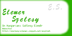 elemer szelesy business card